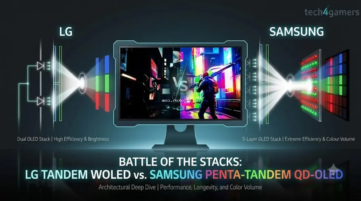 LG Tandem WOLED vs Samsung Penta-Tandem QD-OLED Display Architecture Comparison